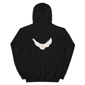 Peace Dove Printed Gap Hoodie Black